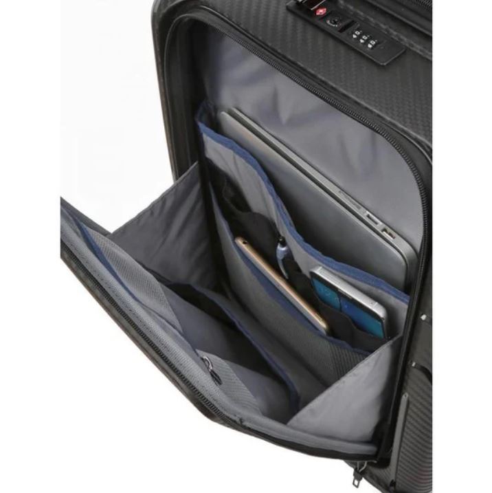 Saleys Travel Bags Cellini Microlite 55cm Business Laptop Usb Trolley 17.3" Charcoal Grey - Image 3