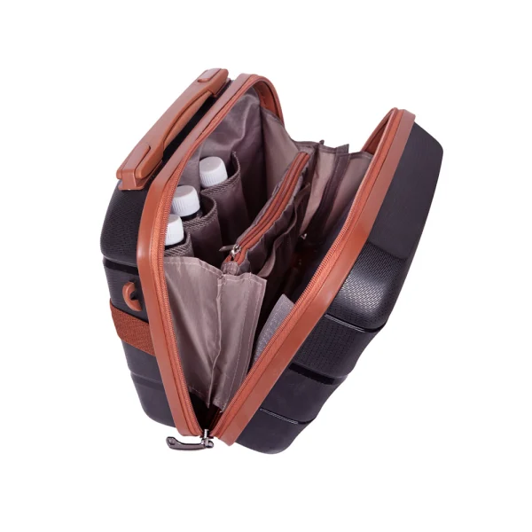 Saleys Travel Bags Cellini Spinn beauty case -black/tan - Image 4