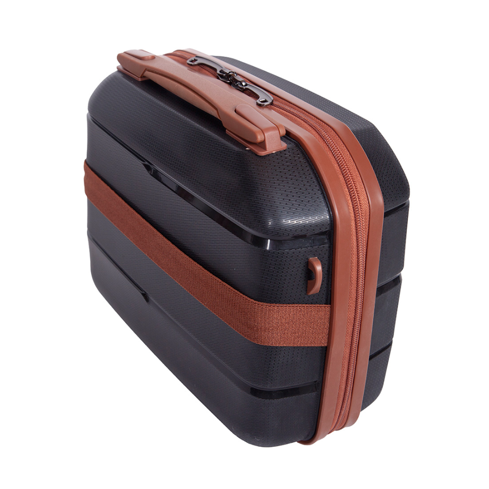 Saleys Travel Bags Cellini Spinn beauty case -black/tan - Image 3