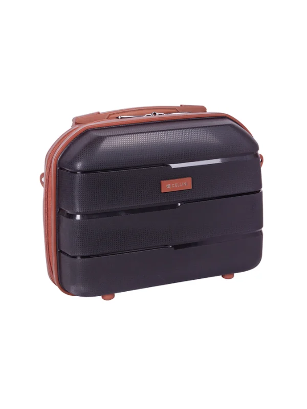 Cellini Spinn beauty case -black/tan