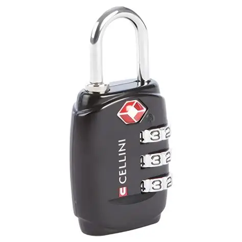 Cellini Accessories 3 Dial Tsa Lock -Black