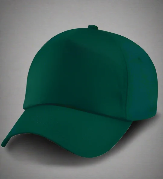 5 panel cotton caps bottle green