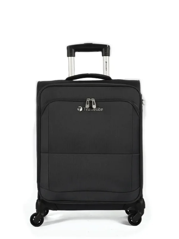 TRAVELITE FLASH 54CM CARRY ON TROLLEY CASE -BLACK