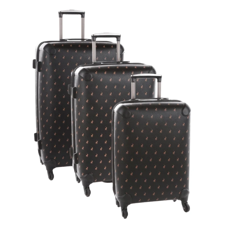 Saleys Travel Bags POLO ORIGINAL DOUBLE PACK 3 PIECE TROLLEY SPECIAL -BLACK
