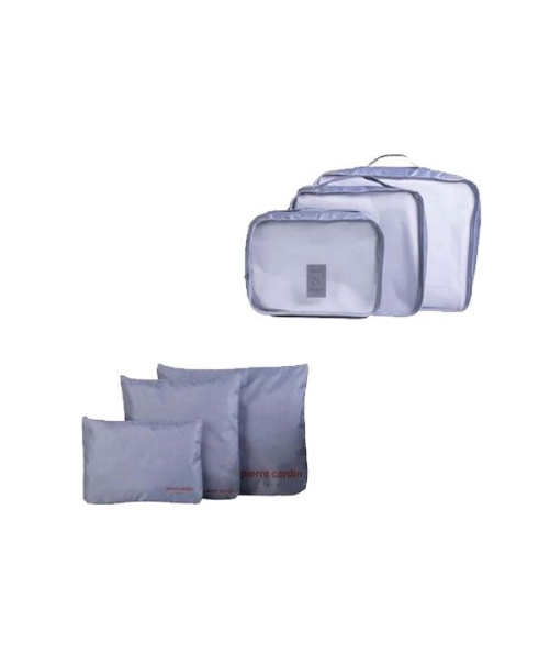 Pierre Cardin Travel Zip Up Organizer 6 Piece Set - Grey