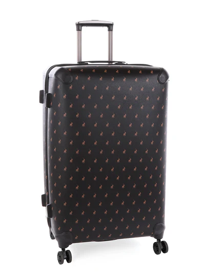 Polo Double Pack 4 Wheel Large Trolley Case -black