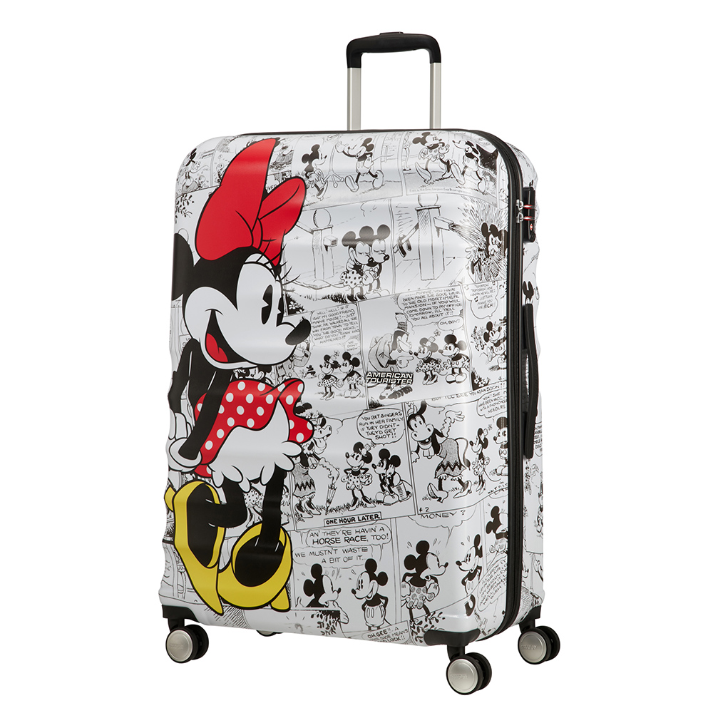 Saleys Travel Bags American Tourister Wavebreaker Disney 4-wheel 77cm large Spinner suitcase -minnie comics white - Image 4