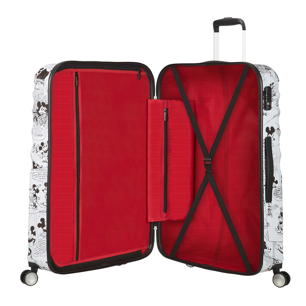 Saleys Travel Bags American Tourister Wavebreaker Disney 4-wheel 77cm large Spinner suitcase -minnie comics white - Image 3
