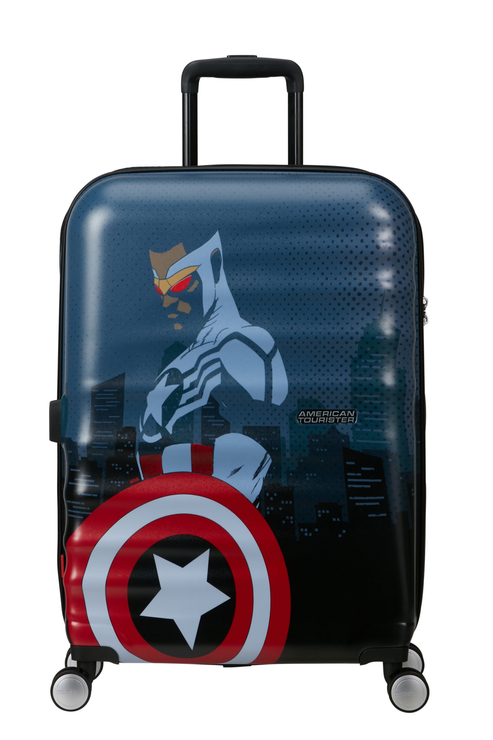 Saleys Travel Bags AmericanTourister Marvel 4-wheel 65cm medium Spinner suitcase |captain america pop art