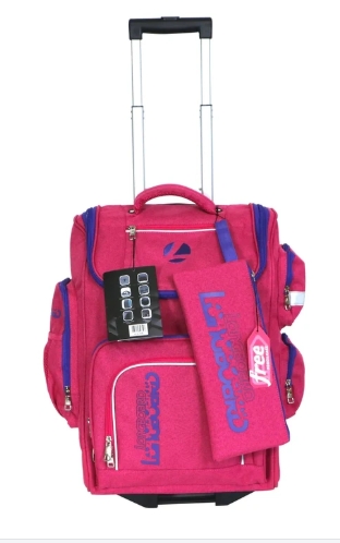 Tosca Longboard Cruiser School Backpack with Wheels | Pink