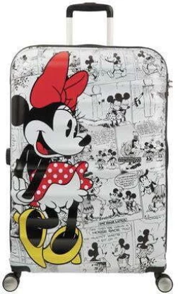 American Tourister Wavebreaker Disney 4-wheel 77cm large Spinner suitcase -minnie comics white