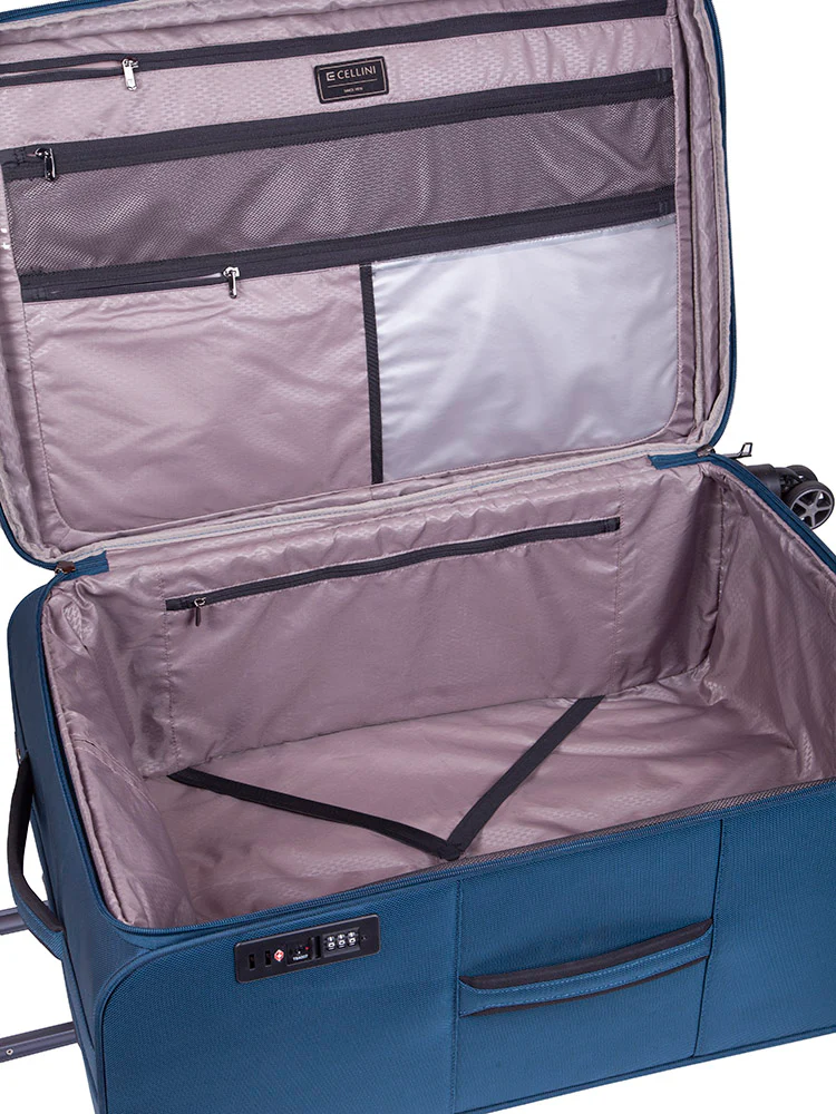 Saleys Travel Bags Cellini Smartcase 4 Wheel Carry On Trolley -Blue - Image 4