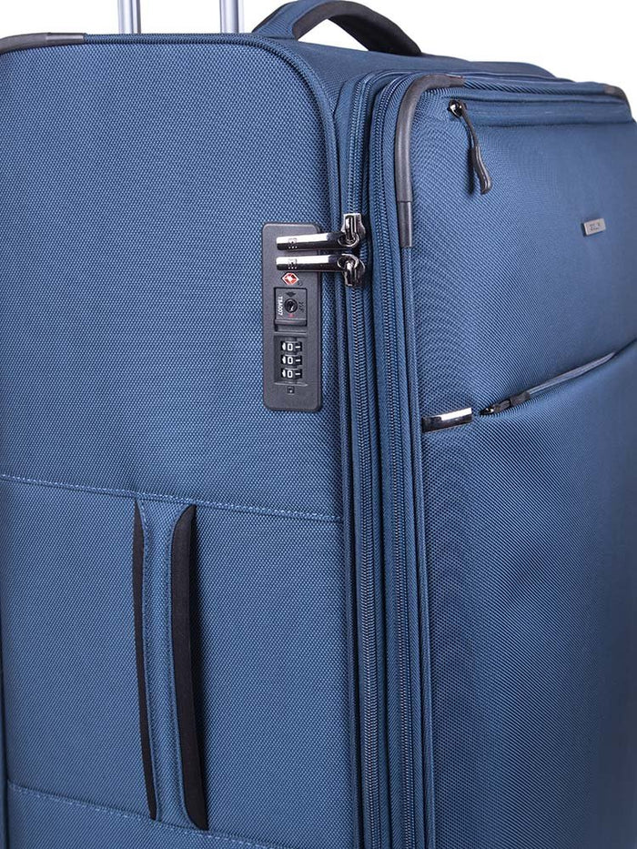 Saleys Travel Bags Cellini Smartcase Large 4 Wheel Trolley Case -Blue - Image 4