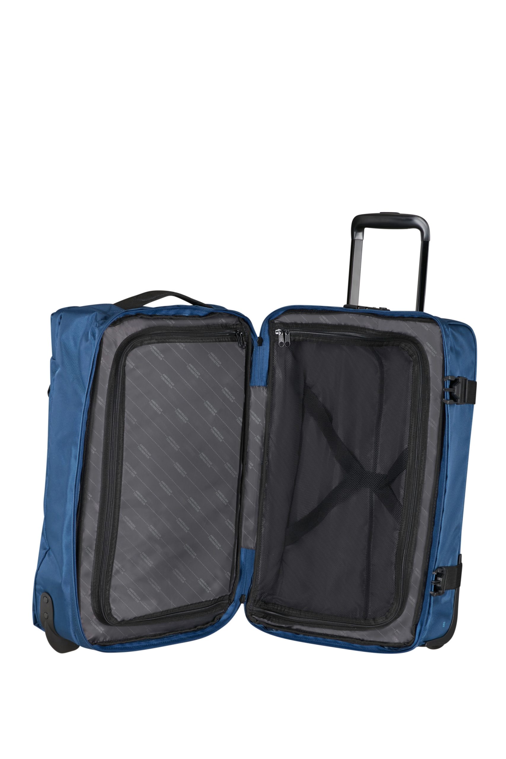 Saleys Travel Bags American Tourister Urban Track Duffle with Wheels Small 55L -Navy - Image 8