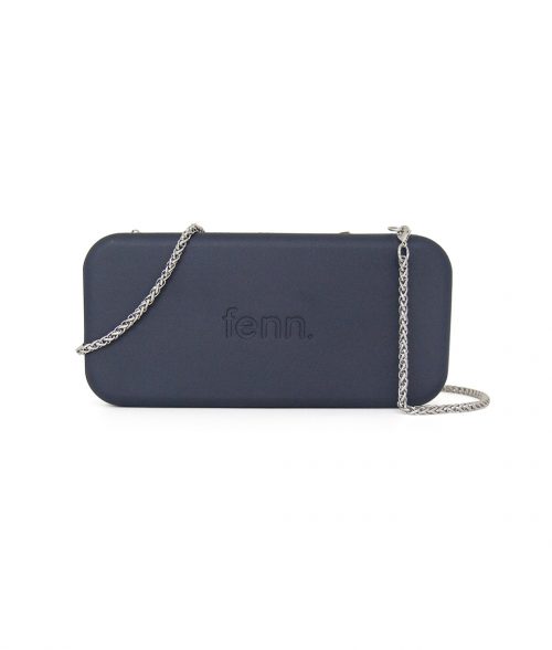 FENN WALLET NAVY – silver zip – silver chain