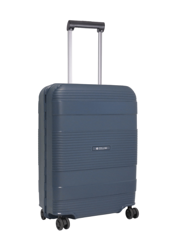 Cellini Safetech Zipperless Lock 4 Wheel Carry On Trolley Navy