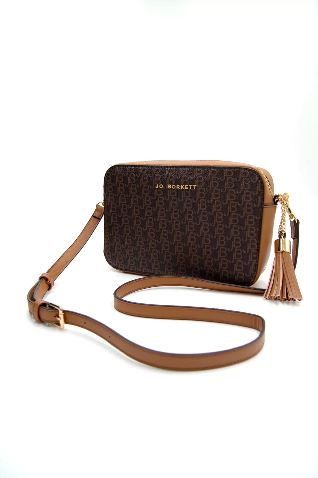 Jo Borkett Logo Crossbody - Tan
