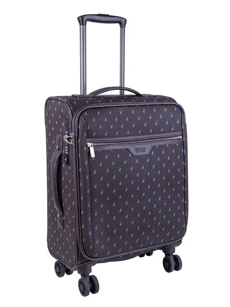 Polo Signature Luggage 4 Wheel Carry On Trolley -Brown