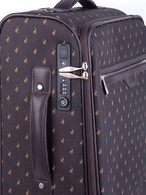 Saleys Travel Bags Polo Signature Luggage 4 Wheel Carry On Trolley -Brown - Image 3