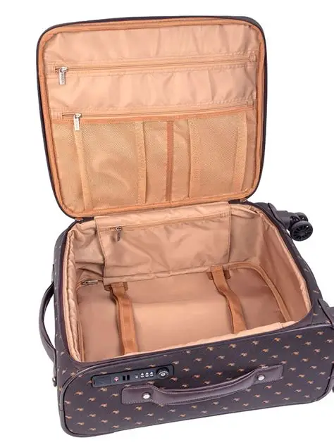 Saleys Travel Bags Polo Signature Luggage 4 Wheel Carry On Trolley -Brown - Image 2