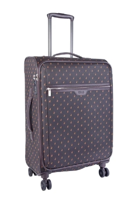 Polo Signature Luggage Large 4 Wheel Trolley Case -brown