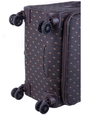 Saleys Travel Bags Polo Signature Luggage Medium 4 Wheel Trolley Case -Brown - Image 3
