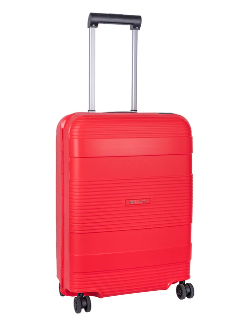 Saleys Travel Bags Cellini Safetech Zipperless Lock 4 Wheel Carry On Trolley Red - Image 2