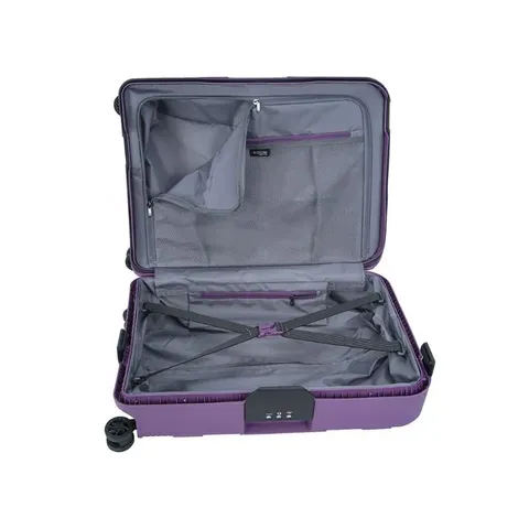 Saleys Travel Bags Cellini Safetech Large 4 Wheel Trolley Case -plum - Image 4