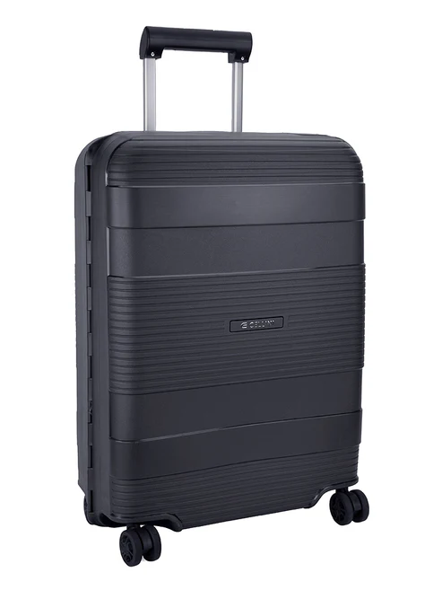 Saleys Travel Bags Cellini Safetech Zipperless Lock 4 Wheel Carry On Trolley Black