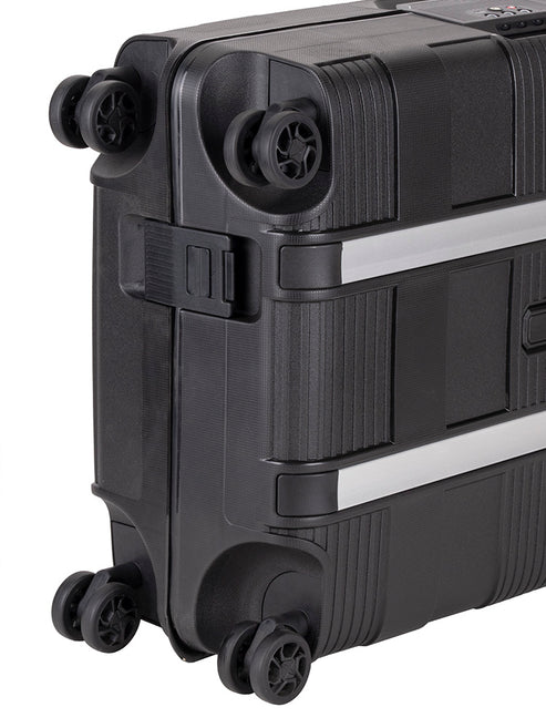 Saleys Travel Bags Cellini Safetech Zipperless Lock 4 Wheel Carry On Trolley Black - Image 4