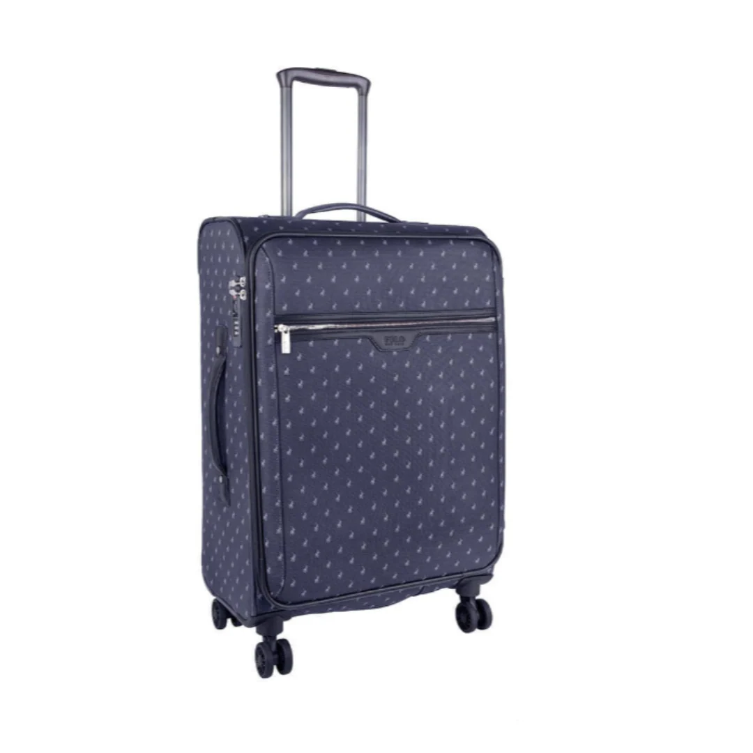 Saleys Travel Bags Polo Signature Luggage Medium 4 Wheel Trolley Case -Black