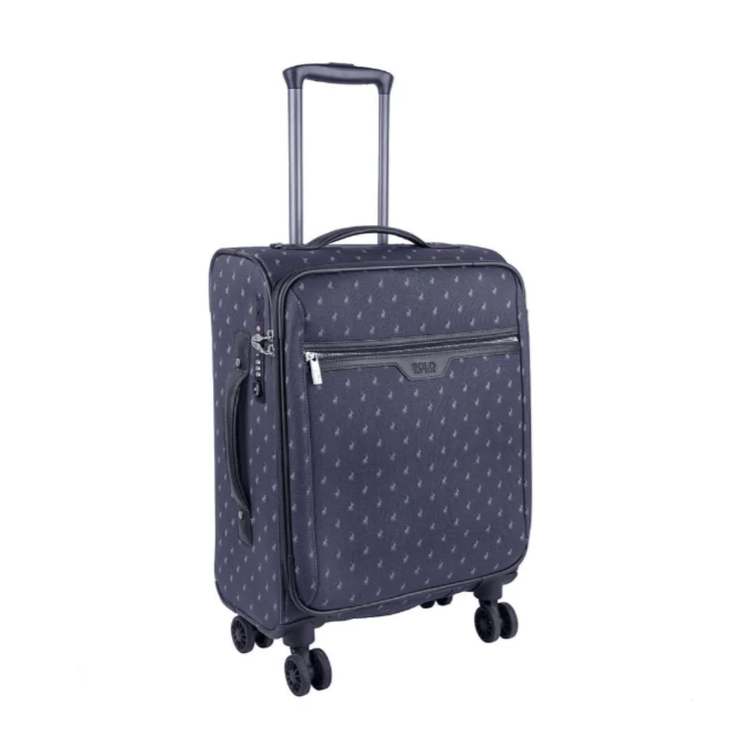Saleys Travel Bags Polo Signature Luggage 4 Wheel Carry On Trolley -Black