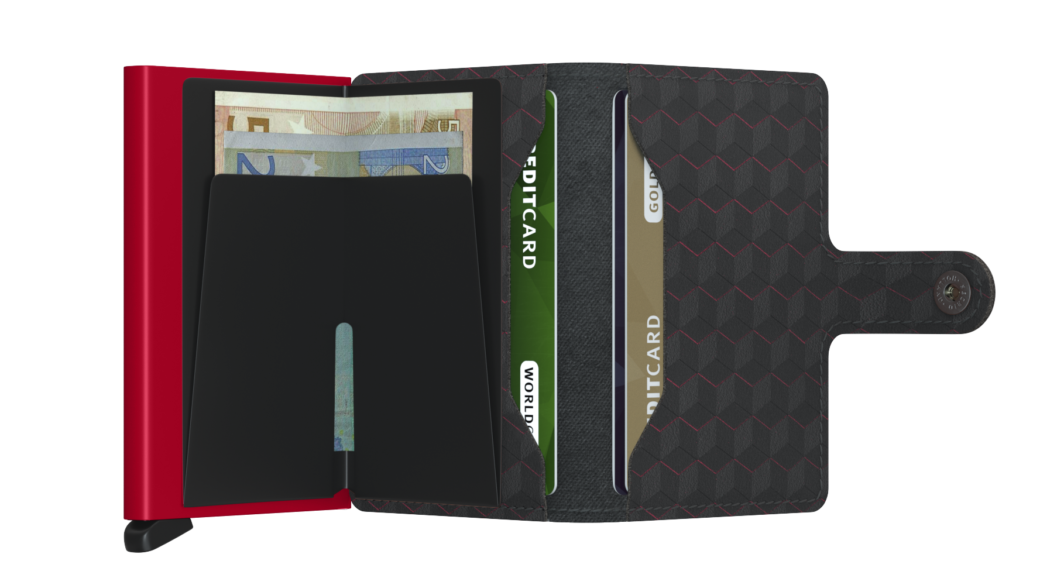 Secrid Mini Wallet- Optical Black-Red - Image 3