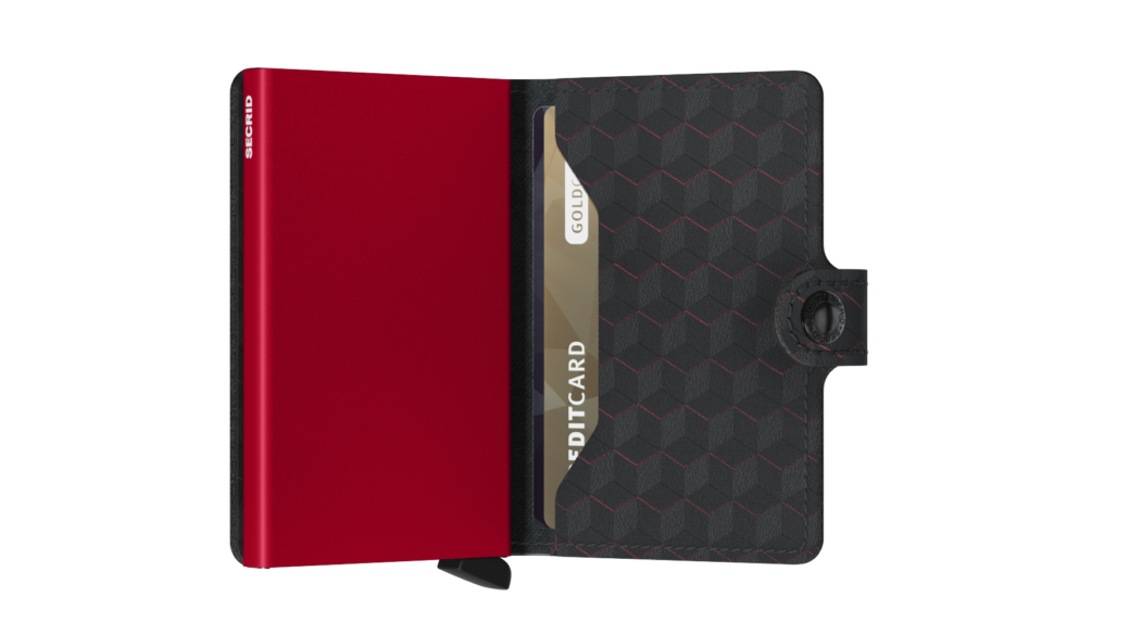 Secrid Mini Wallet- Optical Black-Red - Image 5