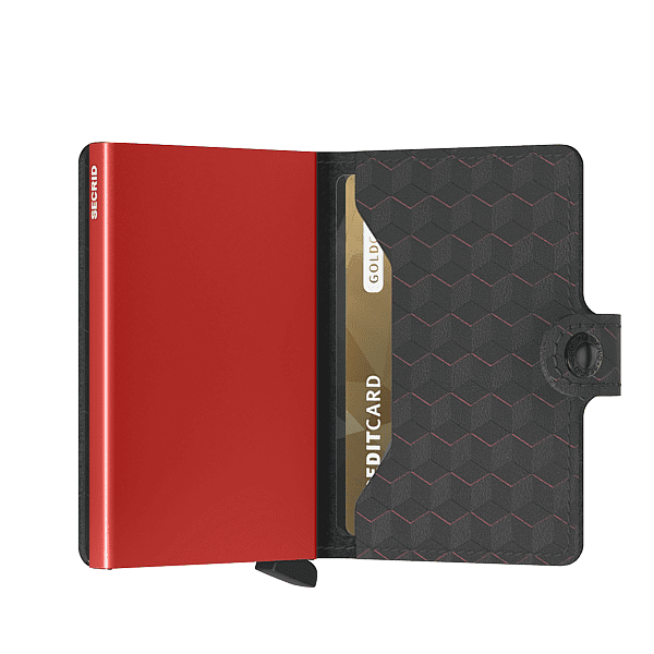 Saleys Travel Bags Secrid Mini Wallet- Optical Black-Red - Image 4
