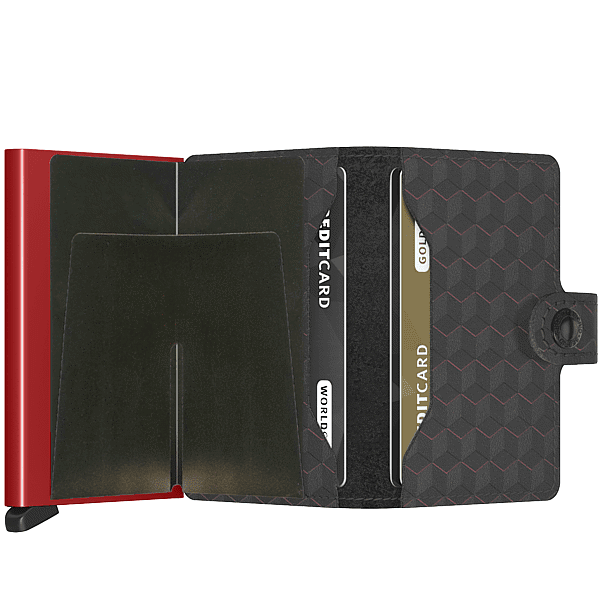 Saleys Travel Bags Secrid Mini Wallet- Optical Black-Red - Image 3