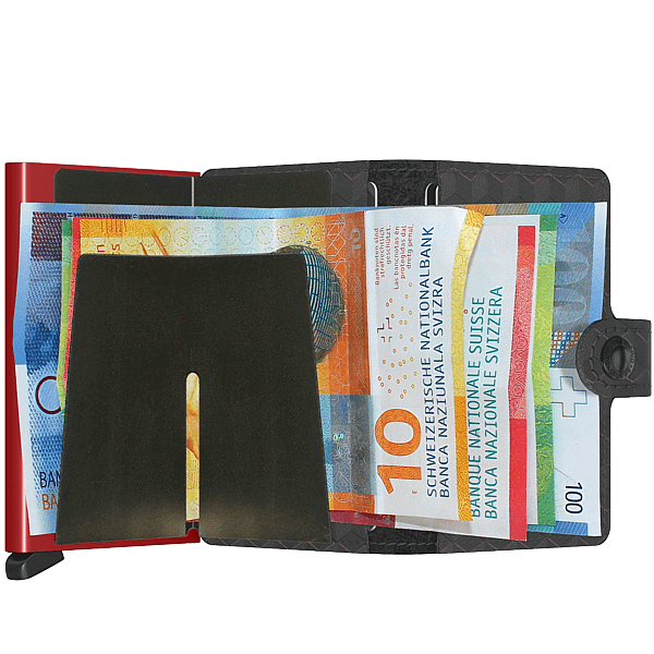 Saleys Travel Bags Secrid Mini Wallet- Optical Black-Red - Image 2