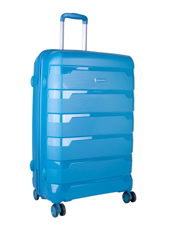 Voyager Pacific Large 4 Wheel Trolley Case-blue