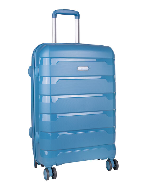Voyager Pacific Medium 4 Wheel Trolley Case-blue