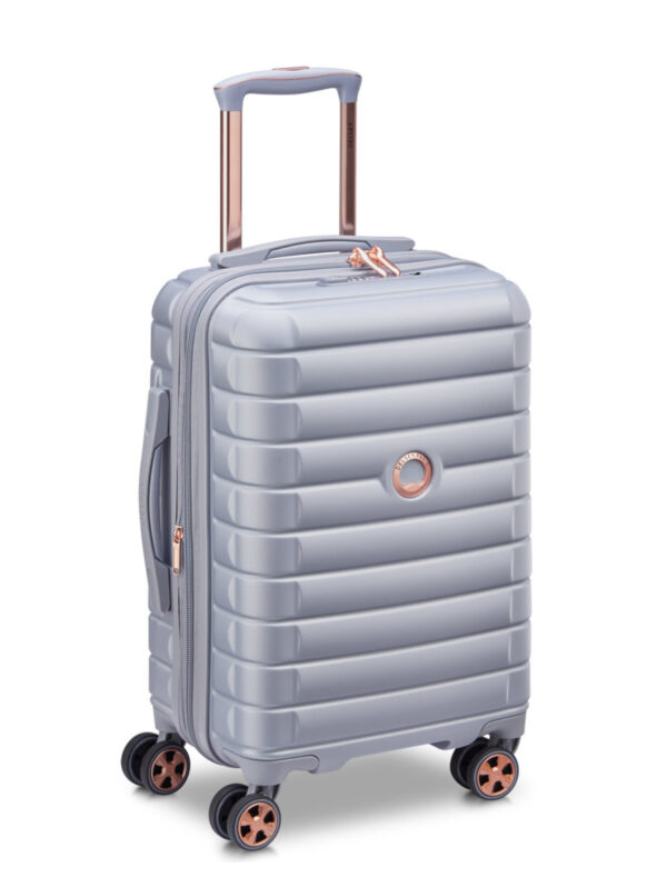 DELSEY SHADOW 5.0 55CM 4DW CABIN TROLLEY CASE -SILVER