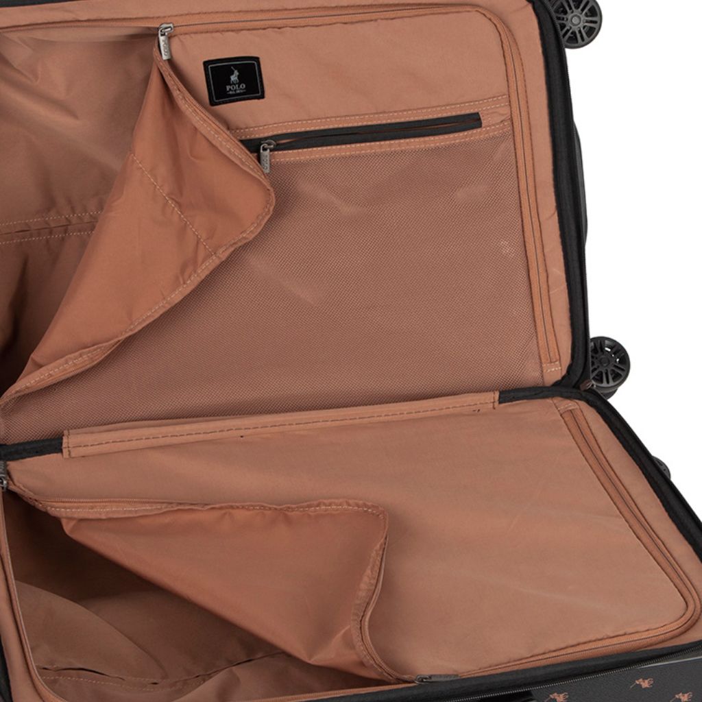 Saleys Travel Bags Polo Double pack 2-piece large luggage set -black - Image 6