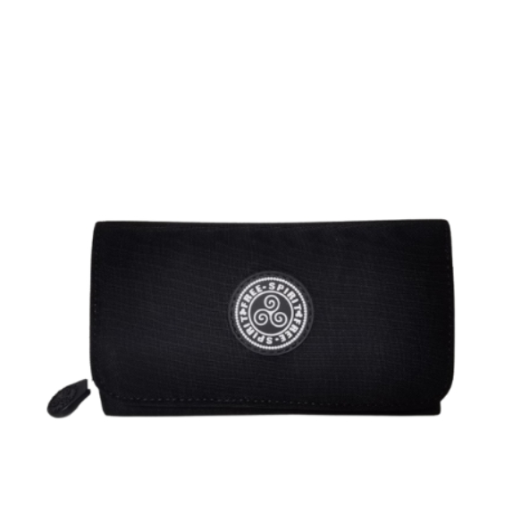 Free Spirit -Crinkle Collection: Small Zip Flap Purse - Black