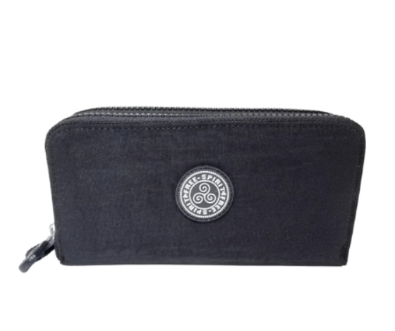 Free Spirit -Crinkle Collection: Double Zip Purse - Black