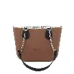 Fenn Petite – Dark Tan – P3 Inner – Black Criss Cross Silver Chain Handle