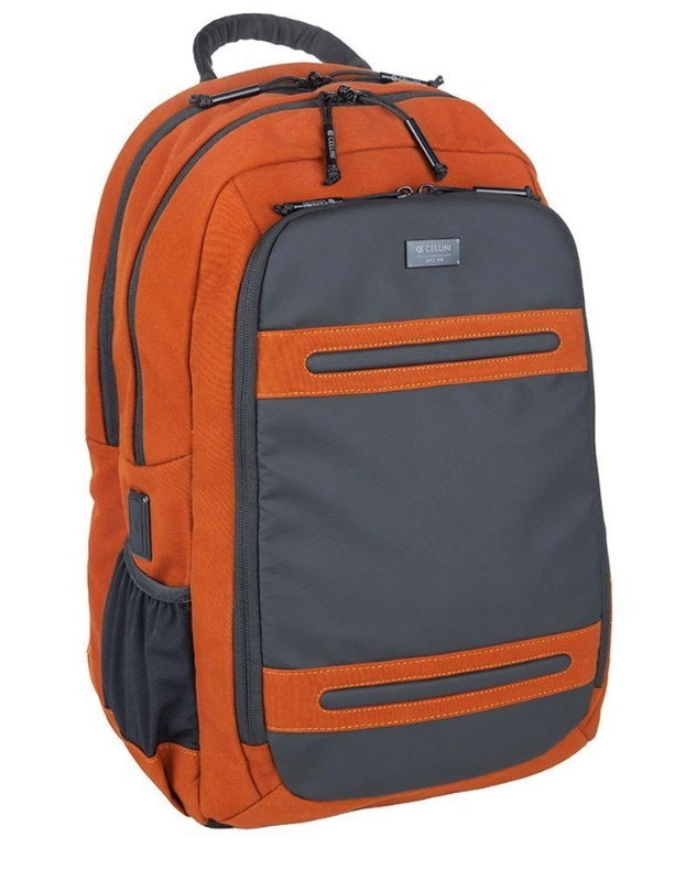 Saleys Travel Bags Cellini Explorer Pro Large Business Backpack with Shockproof Pocket -Rust
