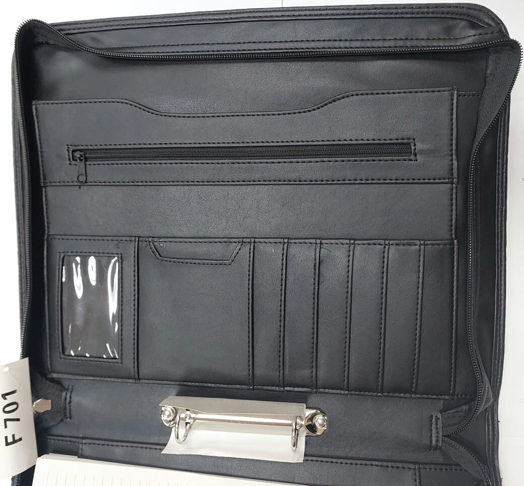 A4 Leatherette drop handle folder with badge - Image 6