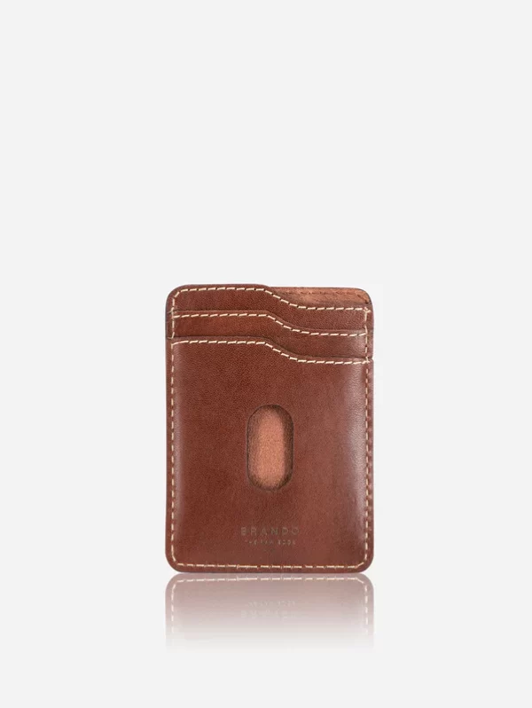 BRANDO LEATHER CARD HOLDER, BROWN