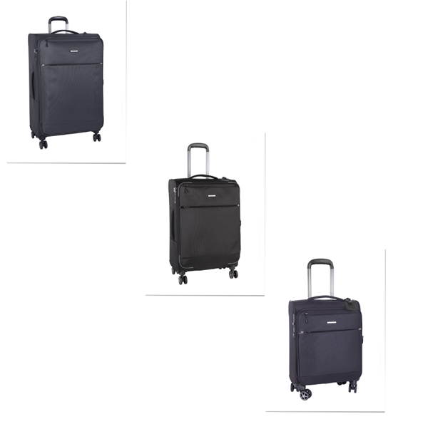 CELLINI SMARTCASE 3 PIECE SPINNER TROLLEY SET BLACK