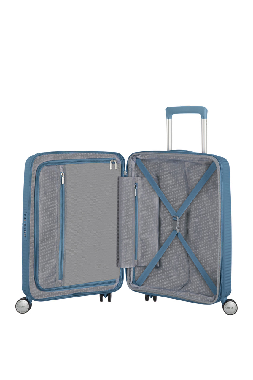 Saleys Travel Bags American Tourister Soundbox Exp Spinner 55cm - Stone Blue - Image 7