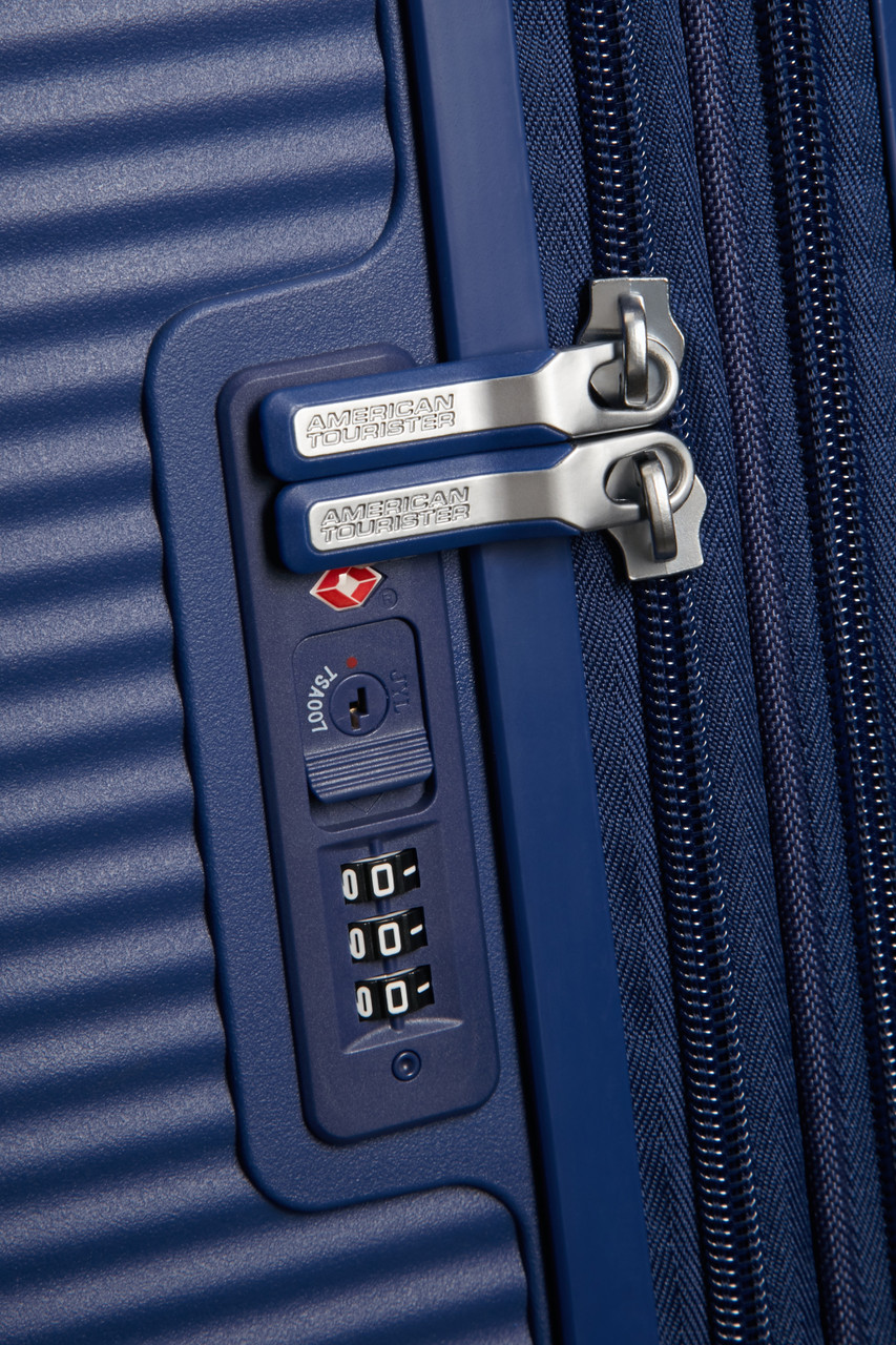 Saleys Travel Bags American Tourister Soundbox Exp Spinner 55cm - Mid Navy - Image 3